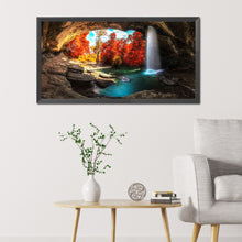 Load image into Gallery viewer, Stone Cave Waterfall 80x40cm(canvas) full square drill diamond painting
