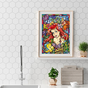 Glass Disney Series 30x40cm(canvas) full round drill diamond painting