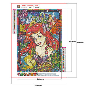 Glass Disney Series 30x40cm(canvas) full round drill diamond painting