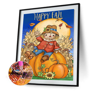 Pumpkin Scarecrow 30x40cm(canvas) full round drill diamond painting