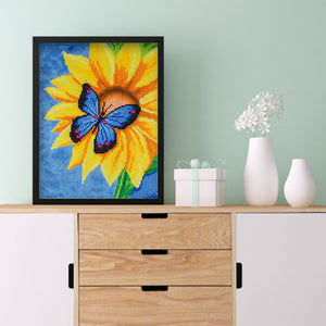 Sunflower Butterfly 30x40cm(canvas) full crystal drill diamond painting