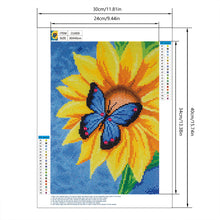 Load image into Gallery viewer, Sunflower Butterfly 30x40cm(canvas) full crystal drill diamond painting
