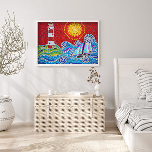Waves Lighthouse 40x30cm(canvas) full crystal drill diamond painting