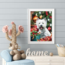 Load image into Gallery viewer, Christmas Puppy 30x40cm(canvas) full round drill diamond painting
