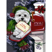 Load image into Gallery viewer, Christmas Puppy 30x40cm(canvas) full round drill diamond painting
