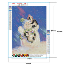 Load image into Gallery viewer, Snowman &amp; Penguin 30x40cm(canvas) full round drill diamond painting

