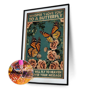 Butterfly English 30x45cm(canvas) full round drill diamond painting