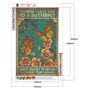 Butterfly English 30x45cm(canvas) full round drill diamond painting