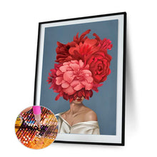 Load image into Gallery viewer, Lady With Flowers 30x40cm(canvas) full round drill diamond painting
