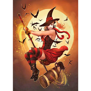 Witch 30x40cm(canvas) full round drill diamond painting
