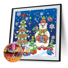 Load image into Gallery viewer, Polar Bear Christmas 40x40cm(canvas) partial special shaped drill diamond painting
