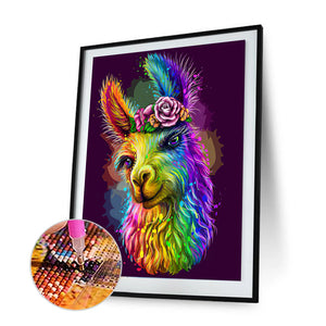 Colorful Alpaca 30x40cm(canvas) full round drill diamond painting