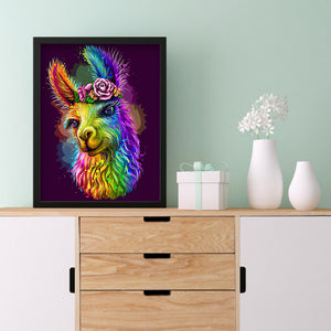 Colorful Alpaca 30x40cm(canvas) full round drill diamond painting