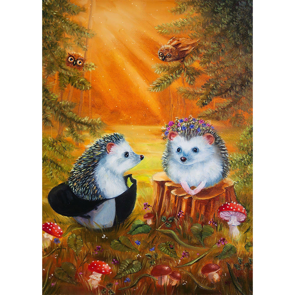 Cute Hedgehog 30x40cm(canvas) full round drill diamond painting