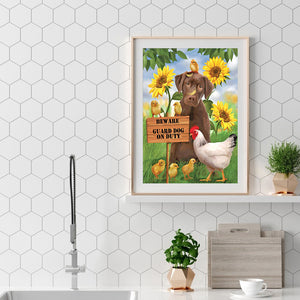 Dog & Chicken 40x50cm(canvas) full round drill diamond painting