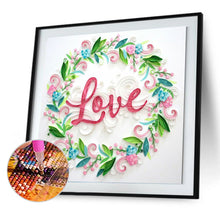 Load image into Gallery viewer, Paper Quilling Love 30x30cm(canvas) full round drill diamond painting
