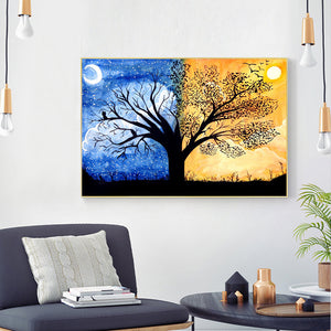 Sun Moon Tree 40x30cm(canvas) full round drill diamond painting
