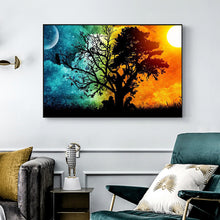 Load image into Gallery viewer, Sun Moon Tree 40x30cm(canvas) full round drill diamond painting
