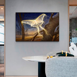 Luminous Butterfly 40x30cm(canvas) full round drill diamond painting