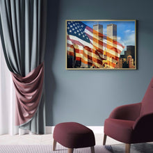 Load image into Gallery viewer, National Flag Twin Towers 40x30cm(canvas) full round drill diamond painting

