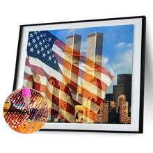 Load image into Gallery viewer, National Flag Twin Towers 40x30cm(canvas) full round drill diamond painting
