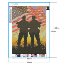 Load image into Gallery viewer, Flag Soldier 30x40cm(canvas) full round drill diamond painting
