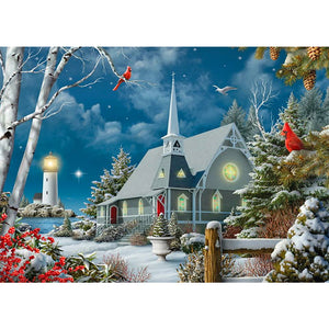 Lighthouse Snow 40x30cm(canvas) full round drill diamond painting