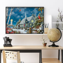 Load image into Gallery viewer, Lighthouse Snow 40x30cm(canvas) full round drill diamond painting
