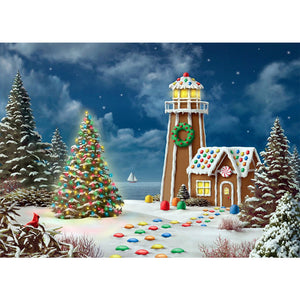 Christmas Tree Snow 40x30cm(canvas) full round drill diamond painting