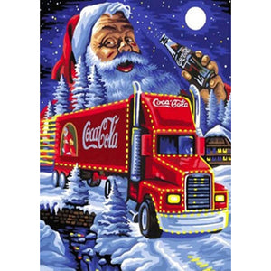 Santa On The Truck 30x40cm(canvas) full round drill diamond painting