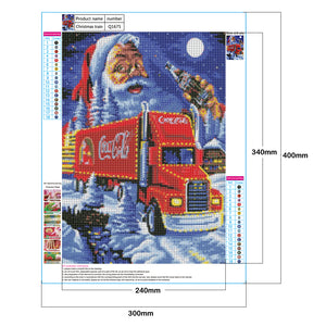 Santa On The Truck 30x40cm(canvas) full round drill diamond painting