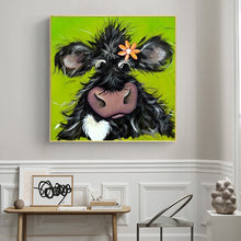 Load image into Gallery viewer, Black Calf 30x30cm(canvas) full round drill diamond painting
