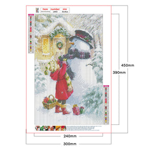 Snowman 30x45cm(canvas) full round drill diamond painting