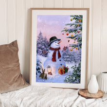 Load image into Gallery viewer, Snowman 30x45cm(canvas) full round drill diamond painting

