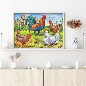 Rooster 40x30cm(canvas) full round drill diamond painting