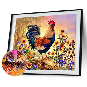 Rooster 40x30cm(canvas) full round drill diamond painting