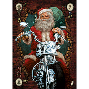 Santa Motorcyclist 40x55cm(canvas) full round drill diamond painting