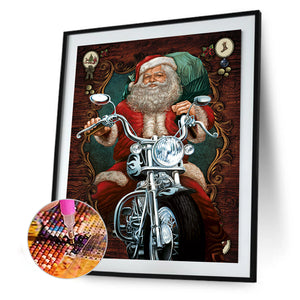 Santa Motorcyclist 40x55cm(canvas) full round drill diamond painting