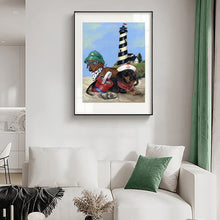 Load image into Gallery viewer, Lighthouse 30x40cm(canvas) full round drill diamond painting
