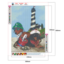 Load image into Gallery viewer, Lighthouse 30x40cm(canvas) full round drill diamond painting
