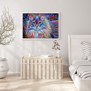 Cat Animal 40x30cm(canvas) full round drill diamond painting