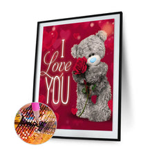 Load image into Gallery viewer, Rose Bear 30x40cm(canvas) full round drill diamond painting
