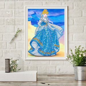 Princess 30x40cm(canvas) partial special shaped drill diamond painting