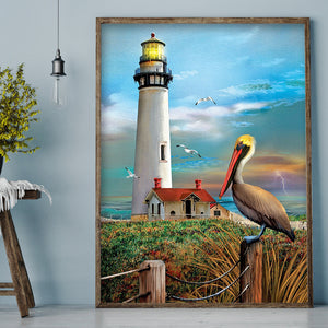 Beachfront Lighthouse 40x50cm(canvas) full round drill diamond painting