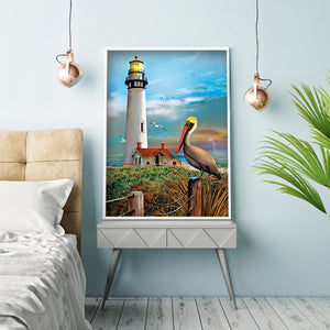 Beachfront Lighthouse 40x50cm(canvas) full round drill diamond painting