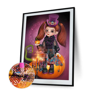 Halloween Cartoon Girl 30x40cm(canvas) full round drill diamond painting