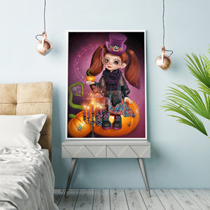 Halloween Cartoon Girl 30x40cm(canvas) full round drill diamond painting