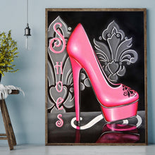 Load image into Gallery viewer, Pink High Heels 30x40cm(canvas) full round drill diamond painting
