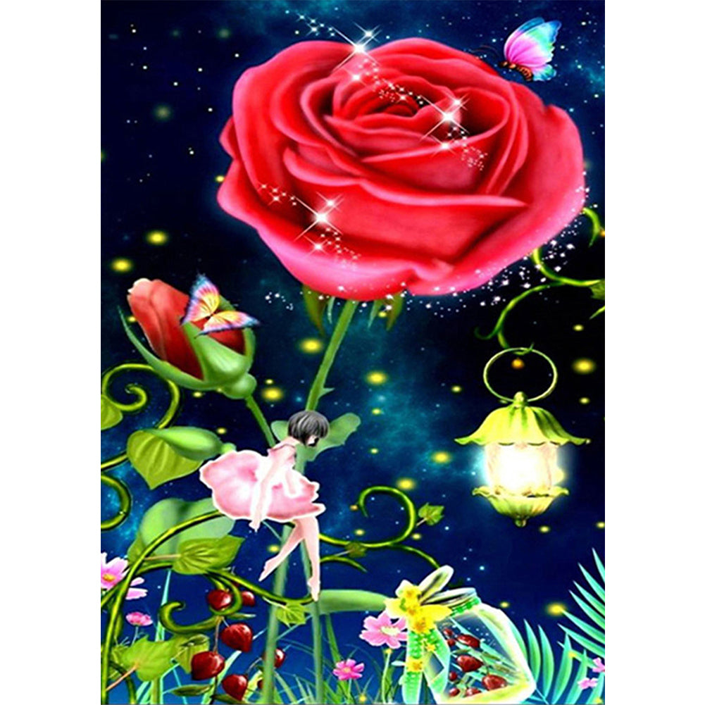 Red Rose 30x40cm(canvas) full round drill diamond painting