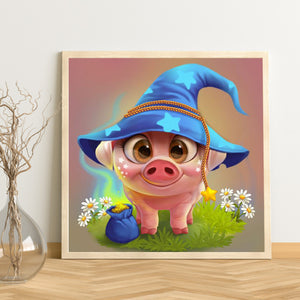 Cute Pig 30x30cm(canvas) full round drill diamond painting